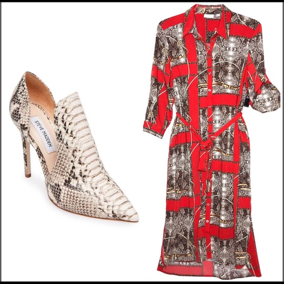 STEVE MADDEN NUDE SNAKE HEELS - Picture 9 of 10